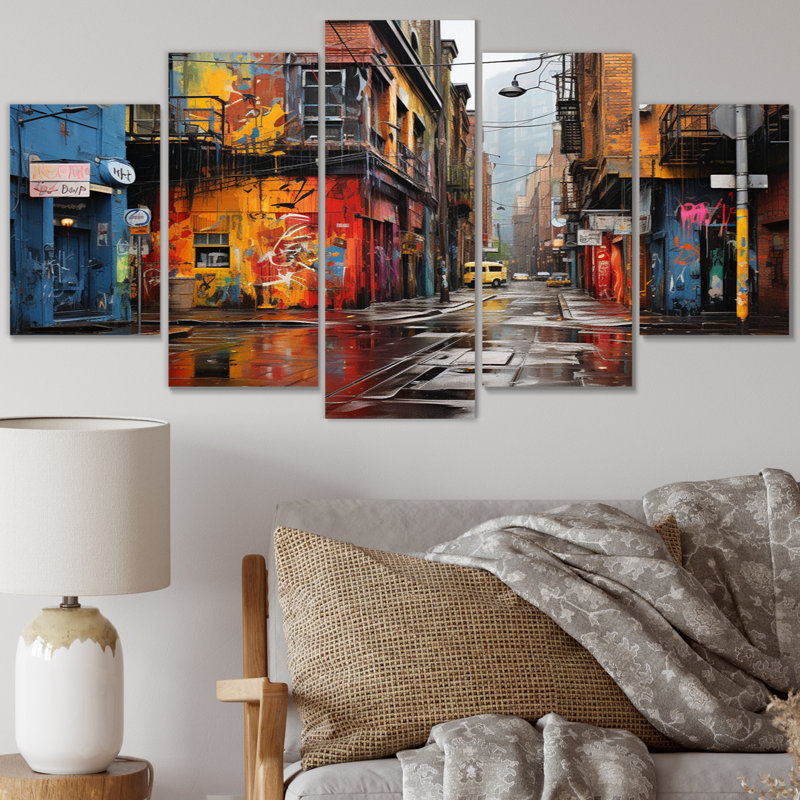 Toronto Urban Graffiti III sur toile, reproduction de 5 pièces