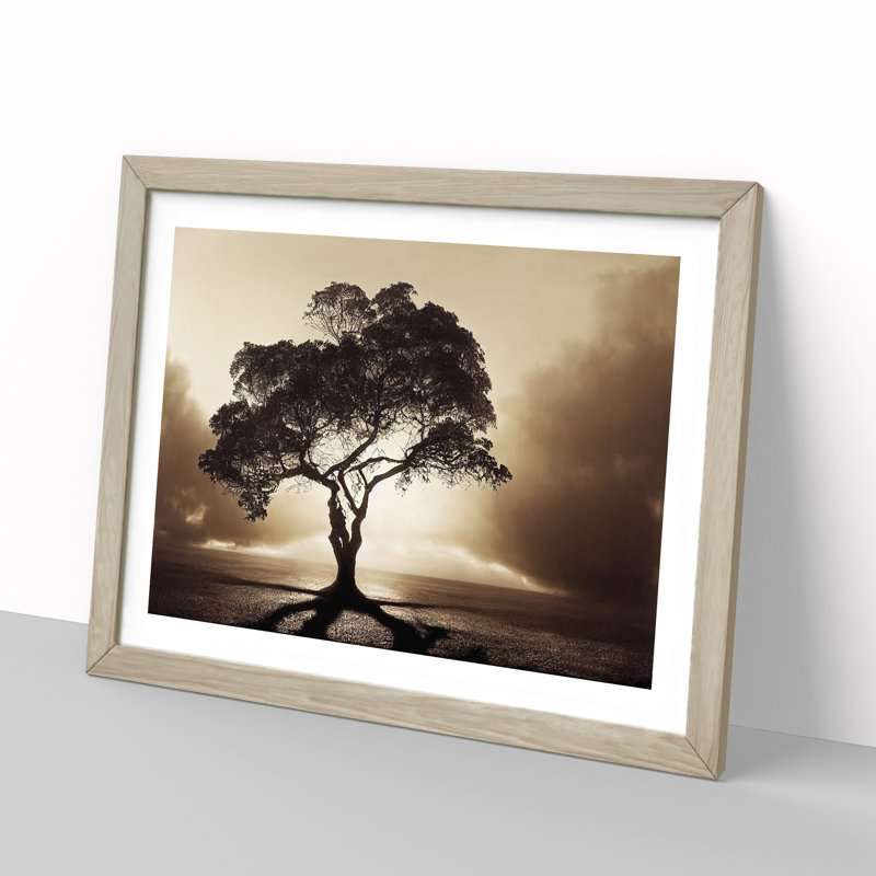 Otherworldly Tree - Framed Print, 46cm H x 64cm W x 2cm D, Oak
