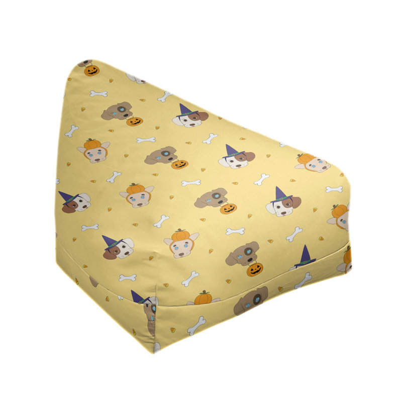 Bean Bag Chair & Lounger, 25" H x 27" W x 30" D, Yellow