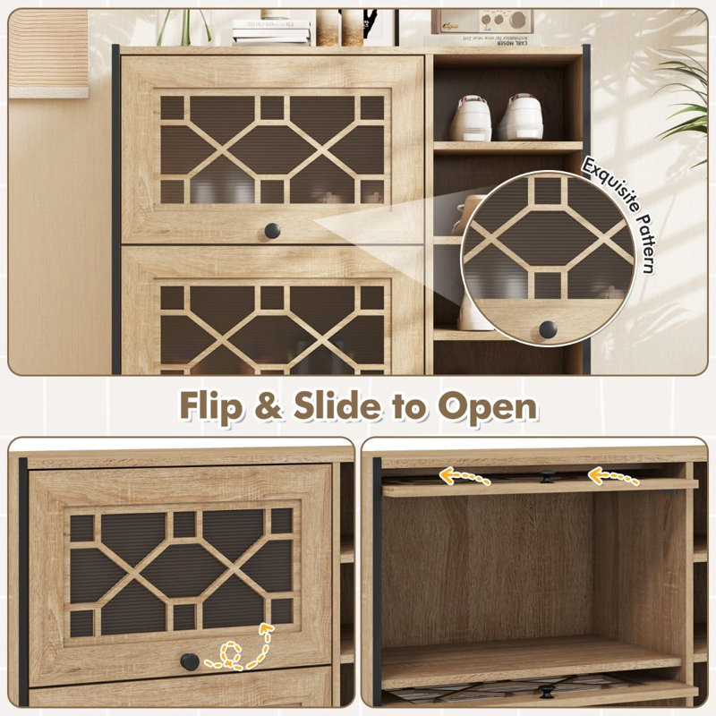 8 Pair Shoe Storage Cabinet