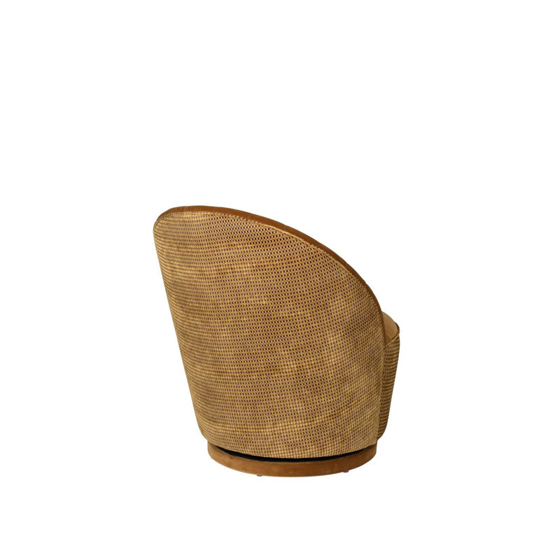 Madison Swivel Lounge Chair, Yellow Polyester Blend