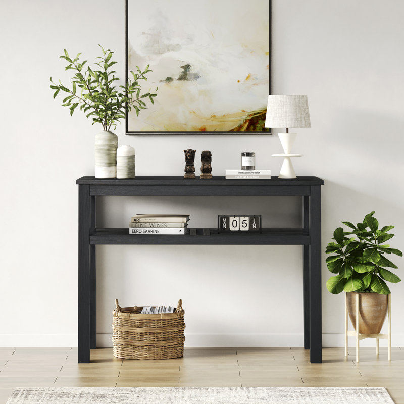 Newcastleton 43'' Solid Wood Console Table, Alto Black