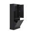 Grande armoire de rangement moderne avec panier rabattable, tablettes réglables et armoires fermées - noir