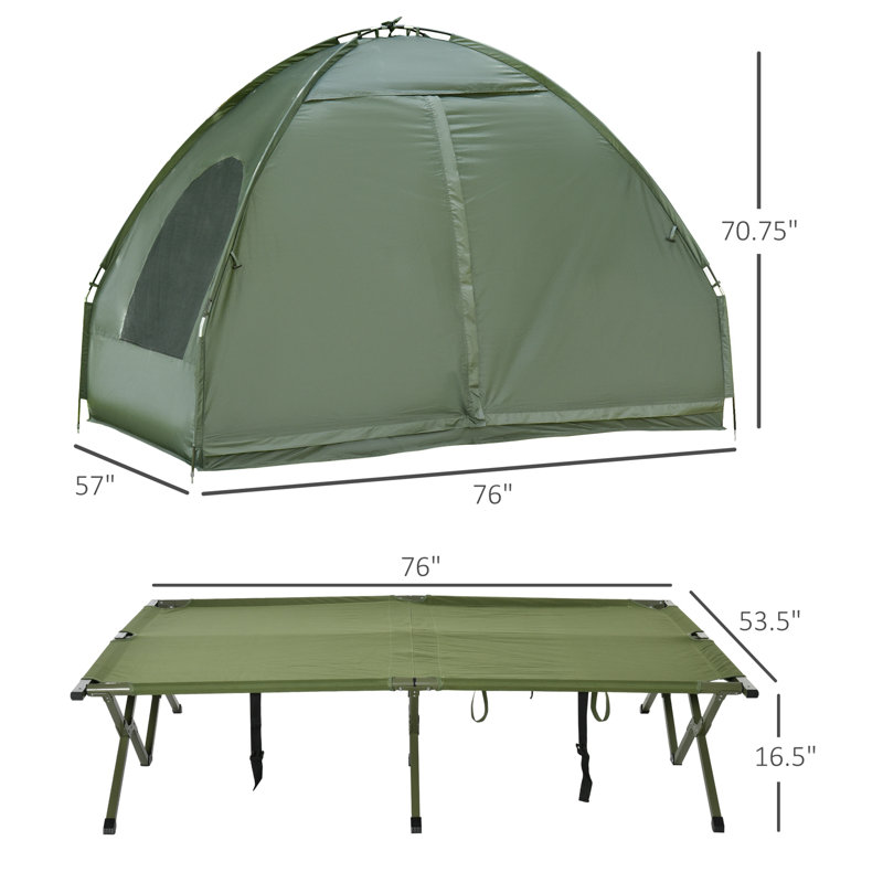 Outsunny Foldable Camping Cot with Tent