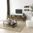 Modern Coffee Table with Metal Frame, Walnut Color, 33.5 x 15.7 x 23.6 inches | 100% Pine Solid Wood, Antibacterial, Rustproof Metal Legs, Stylish Industrial Design, Easy Assembly for Living Room & Office-401649881