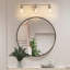Luminaire de salle de bain moderne à 3 lumières en nickel brossé avec abat-jour en verre transparent, appliques murales E26 au-dessus du miroir pour le couloir de la chambre à coucher du salon (ampoule non incluse)