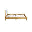 Grand lit en bois massif, tête de lit tapissier Boucle, blanc hêtre, rembourrage en mousse confortable