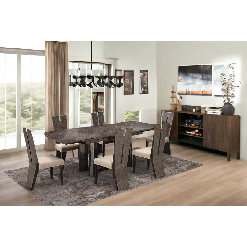 Seven Piece Gray Dining Set with Six Chairs Seven Piece Gray Dining Set with Six Chairs