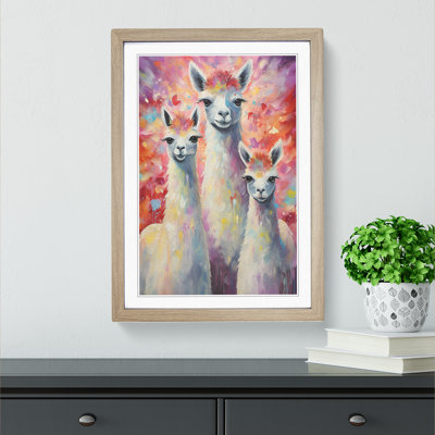 XYZ-FRM-V1223-4297 Llama Dadaism 1 Piece Single Picture Frame Wall Art