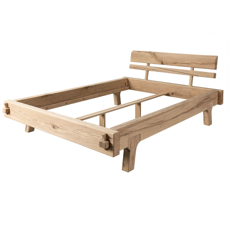 Solid Wood Storage Bed, 160 x 200 cm