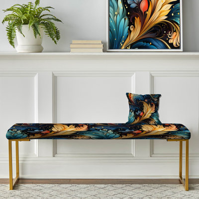 Banc rembourré or
