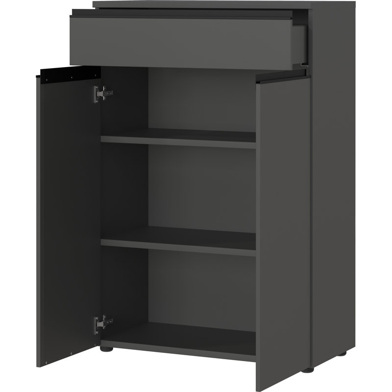 Bonares 81cm Wide File Cabinet, Matt black
