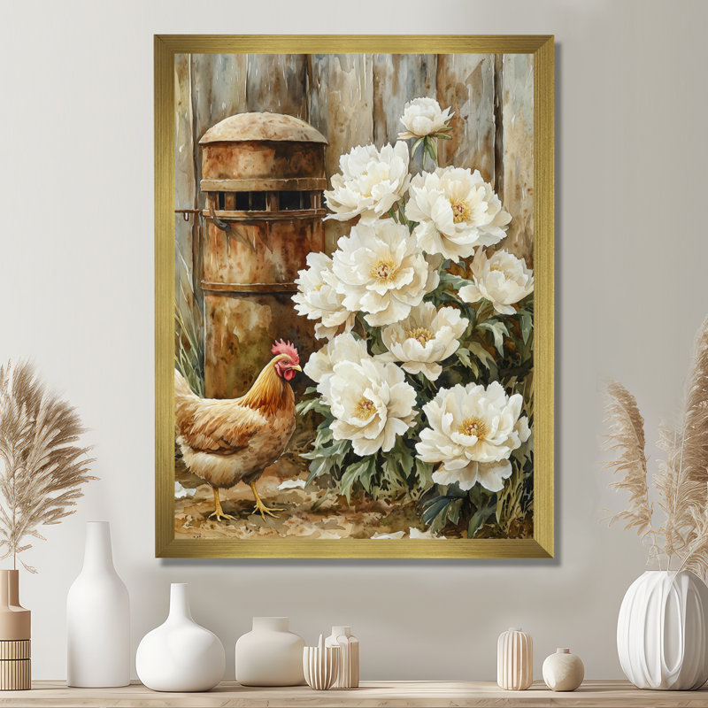 Eidson - impressions sur toile florales, H 32 po x l 16 po, Reproduction encadrée d'une seule photo, Doré
