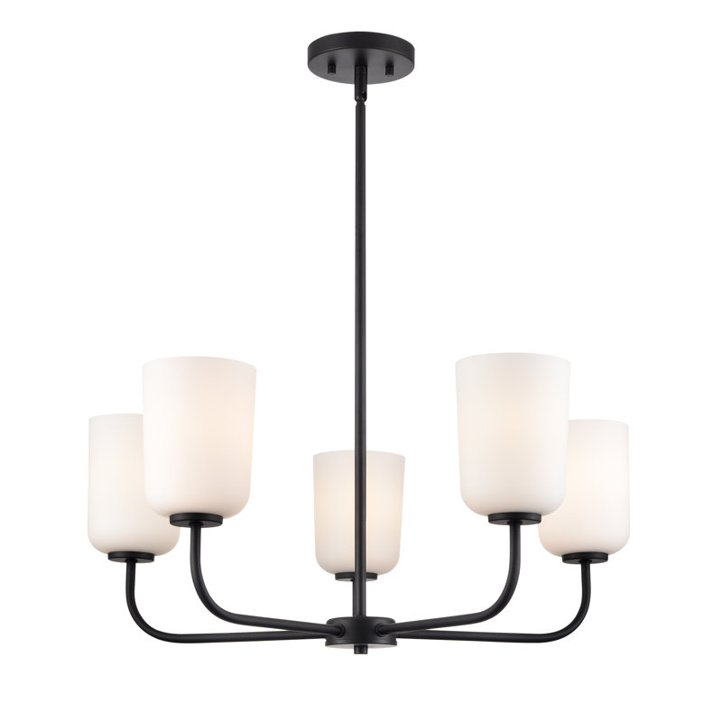 Lustre de 27 po de largeur Laphia, 5, Noir mat