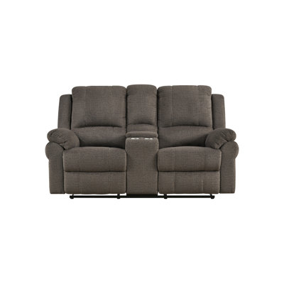 Causeuse inclinable avec console, chenille brune