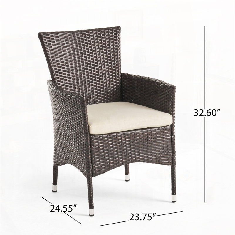 Chaise d'extérieur en osier PE, Brun