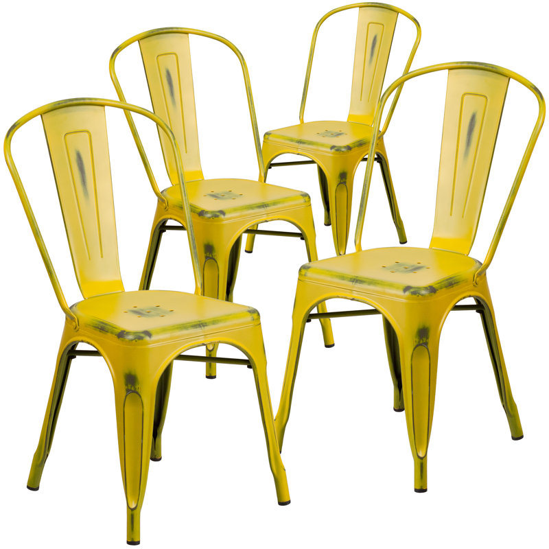 Chaise empilable Dickens, Jaune vieilli