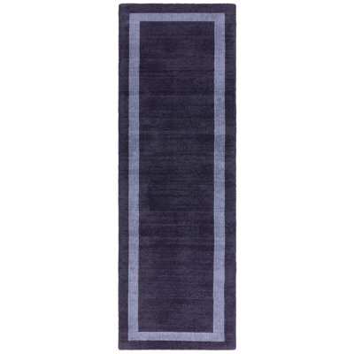 Anwitha Bordered Handmade Navy Area Rug