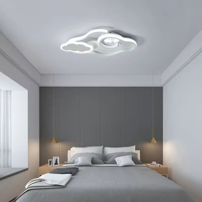 Modern Cloud Ceiling Light With Remote - Dimmable LED, Auto On/Off, Warm White/Cool Daylight/Neutral, Semi-Flush Mount, For Bedroom, Living Room, Home Office - Energy-Efficient Lighting Fixture, Bedroom Decor, Contemporary Design, Premium Materials, Inte
