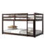 Lit superposé simple au-dessus d'un lit simple en bois massif avec échelle, lattes renforcées et finition espresso pour une stabilité et une efficacité maximales-691208945