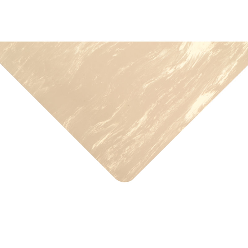 Solid Color Synthetic Kitchen Mat, Beige, Runner  3' x 12'