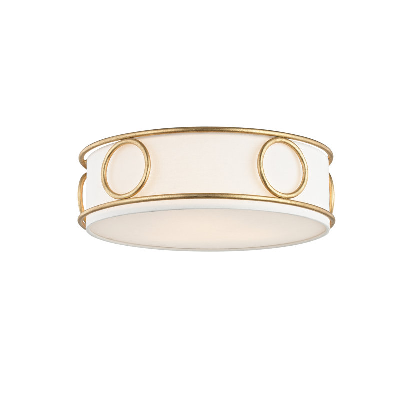 Plafonnier encastré 3 lumières 15,75 po Jade, Feuille d'or