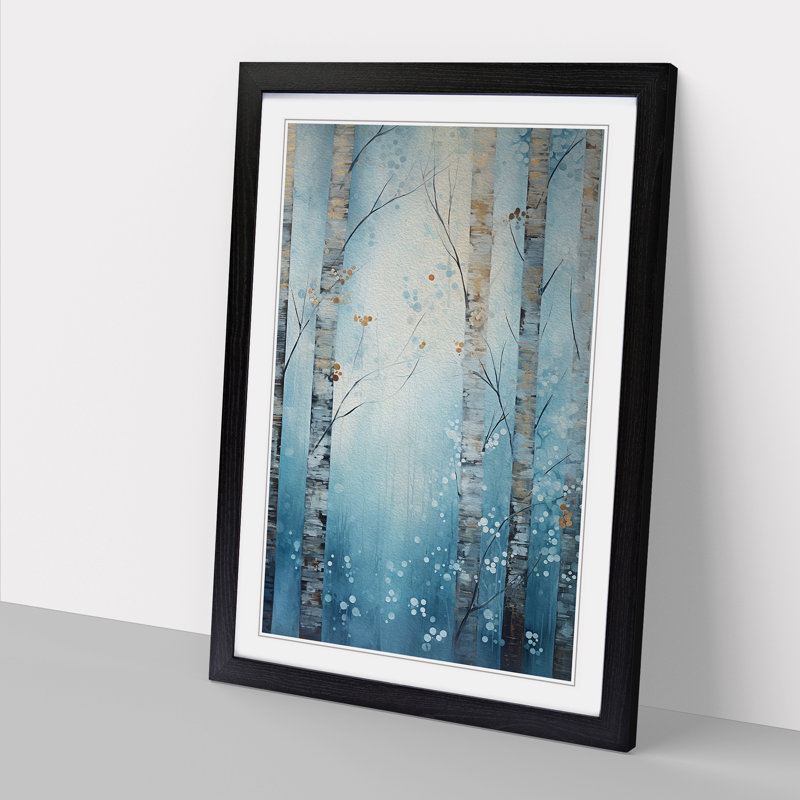 XYZ-FRM-V1223-6579 Winter Forest Abstract No.3 - Single Picture Frame Print on Wood