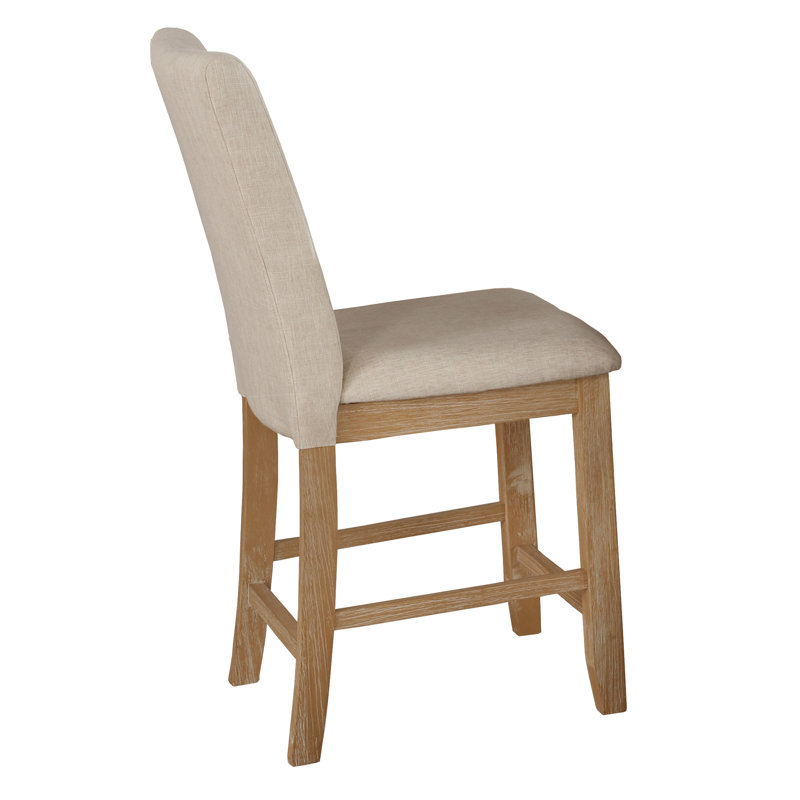 Chaise d’appoint en lin touffeté grise Ivie, Beige clair, Rustique