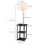 Lampe de table décorative avec tablettes et ports USB, 58 po, abat-jour tambour blanc