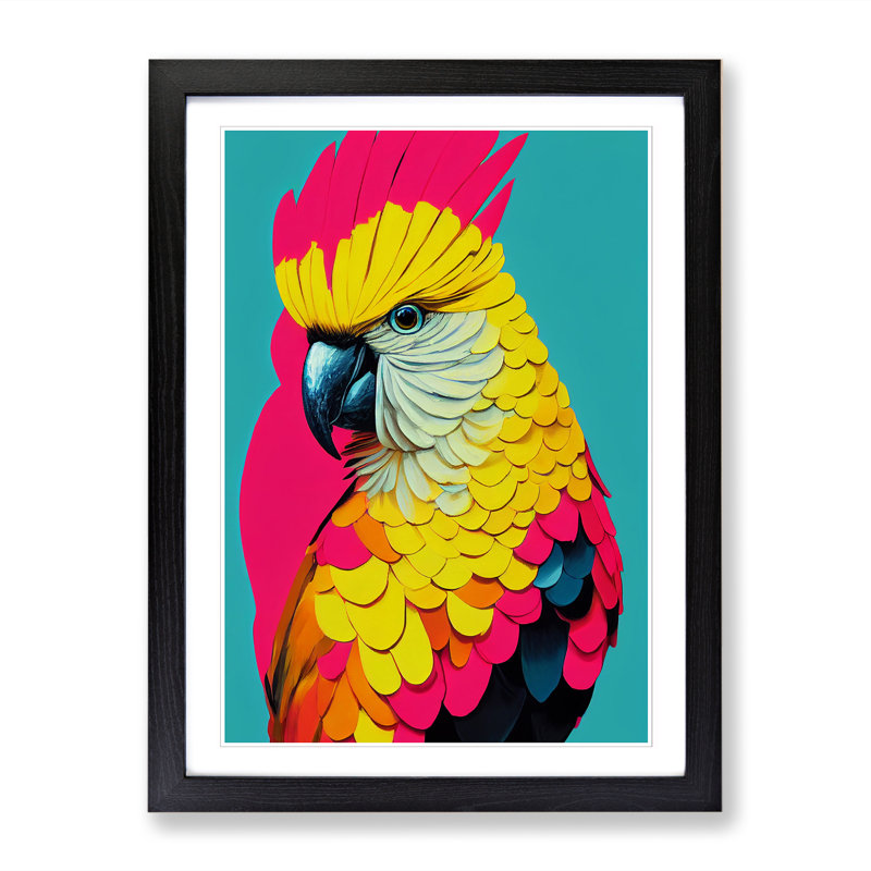 Cockatoo Pop - Single Picture Frame Print, Black Framed, 64cm H x 46cm W x 2cm D