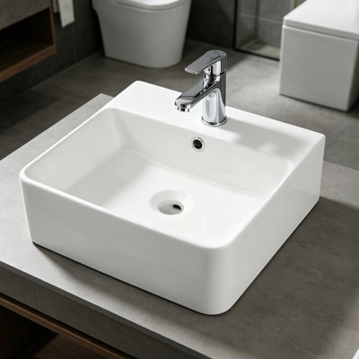FXSGER Chrome Ceramic Sink