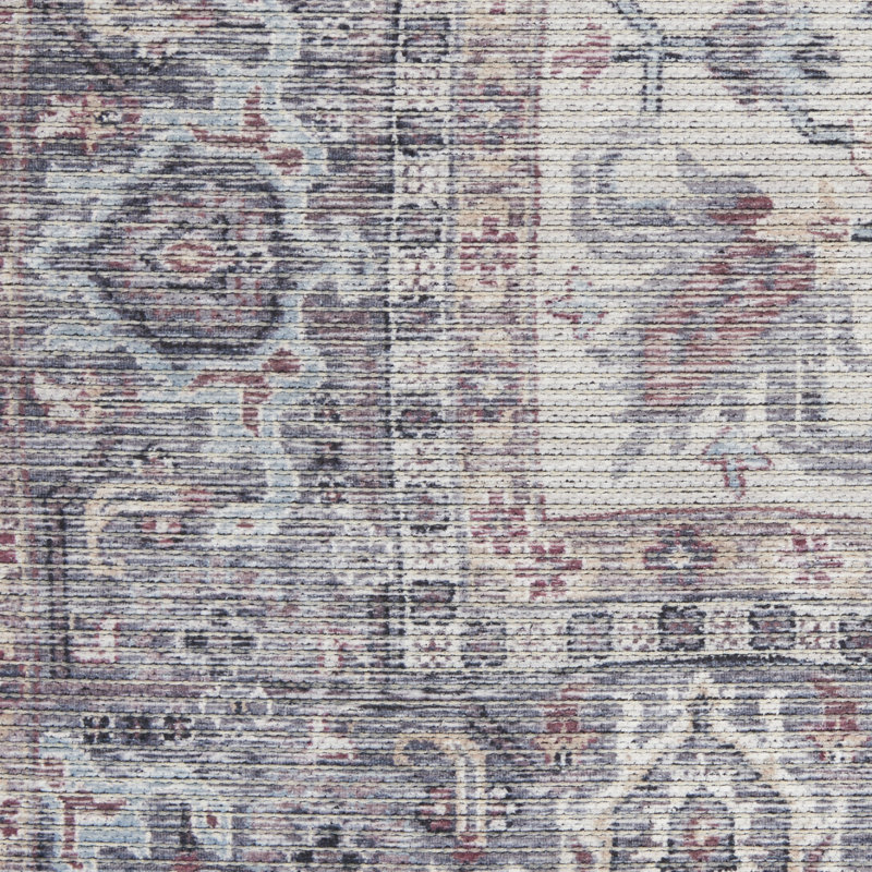 Machine Washable Oriental Gray Area Rug, Rectangle 3' x 5'