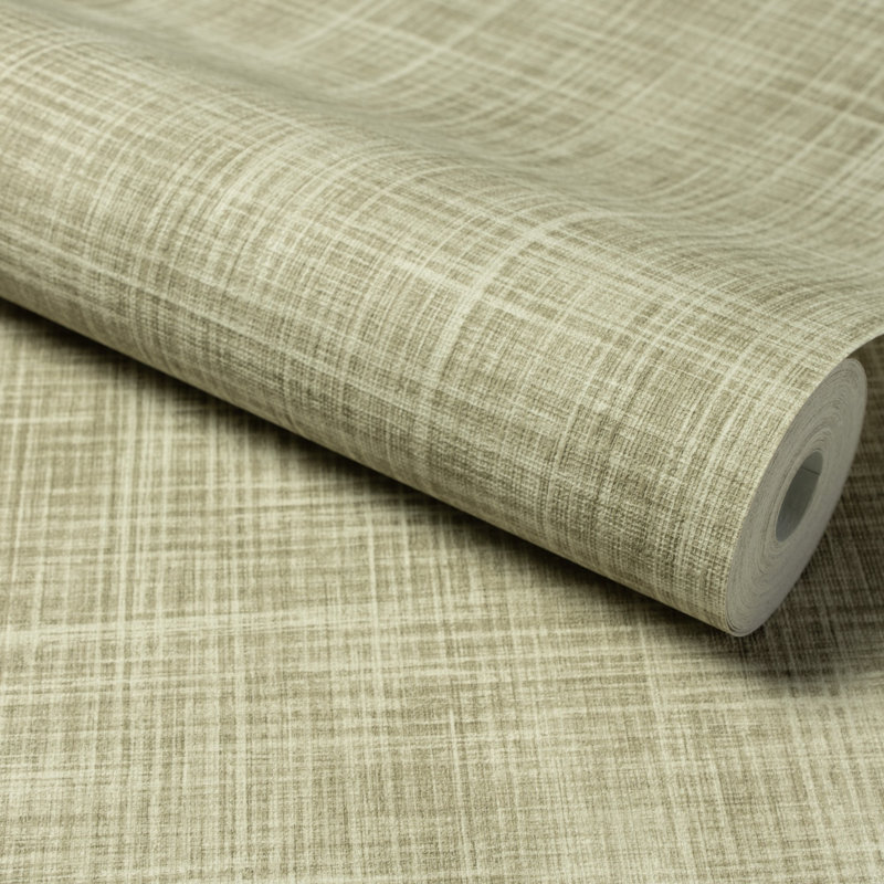 Structured Walls Collection Brushed Texture Wallpaper Roll, Green