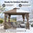 10 x 10 Ft Soft Top Patio Gazebo with 2-Tier Canopy, Mesh Netting and Privacy Curtains, Galvanized Steel Outdoor Canopy for Backyard Deck and Garden-135974232
