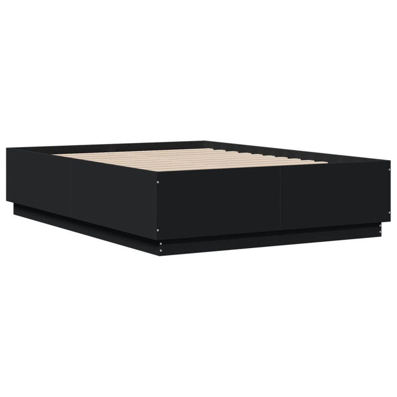 Noar Bed Frame, UK Double - DE 135 x 190 cm, Black