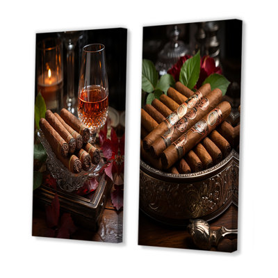 «Cuba Cigare Expression», ensemble de 2 reproductions d'art sur toile