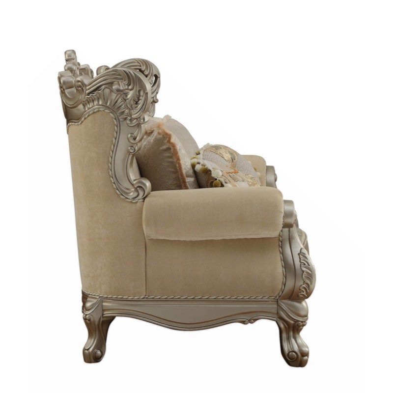 Causeuse ACME avec 7 coussins en tissu et champagne ACME
