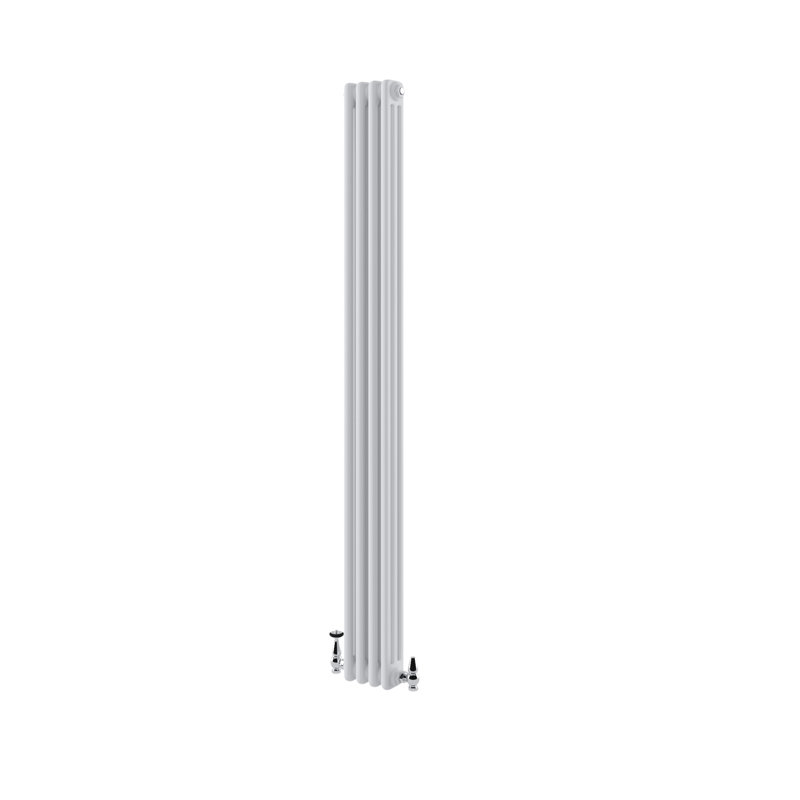 Uxbridge Vertical Traditional Colosseum Radiator, White, 1800mm H x 200mm W x 130mm D