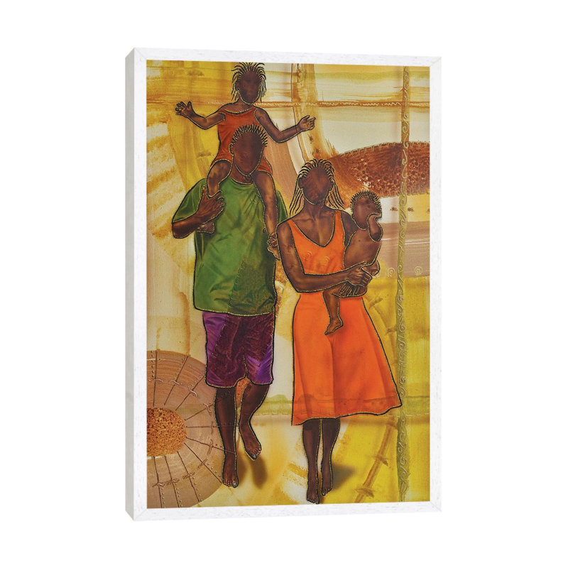 Family by Fred Odle - Print on Canvas, 66.04 cm H x 45.72 cm W, White Framed