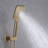 Modern 10" Rectangle Wall Mounted Pressure Balance Rainfall Shower System With Swivel Tub Spout And Handheld Shower-129108095