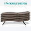 Chaise longue d'extérieur en osier 2 pièces