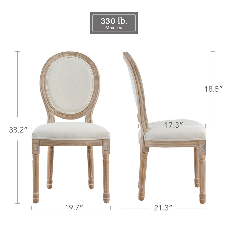 Kelleia 19'' H Linen Upholstered Side Chair, Beige