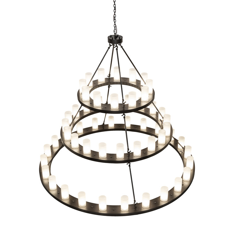 Lustre 56 lumières à trois niveaux 72 "de large 72" Loxley