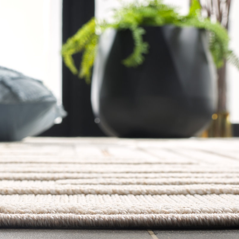 Tapis d'intérieur / extérieur à motif géométrique Roslyn Clemons, Rectangle 9 pi x 12 pi