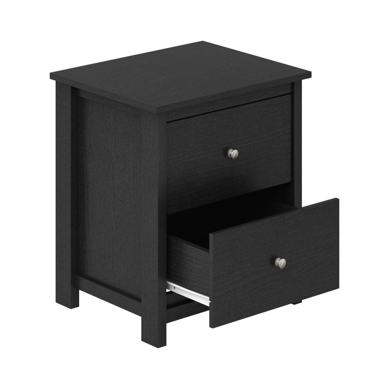 Isenbert 2-Drawer Nightstand, Black Oak