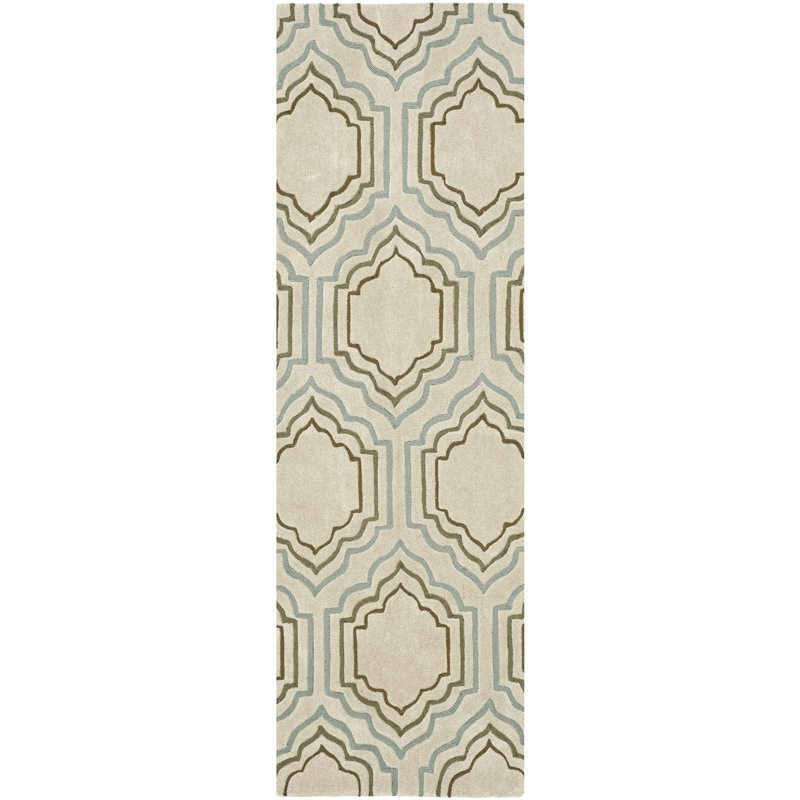 Modern Art Hand Tufted Performance Geometric Rug, 2'6" x 12' Runner