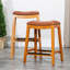 Tabouret de comptoir naturel 24 po avec siège en cuir reconstitué - et tabouret au design élégant-12957364-12957361-12957360