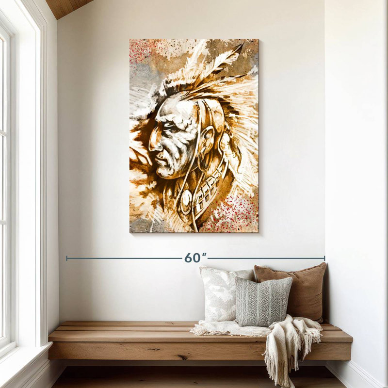 Lelar Native American Warrior, 45" H x 30" W