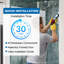 Porte de douche à charnières sans cadre avec paroi de douche fixe en verre trempé transparent SGCC de 9,5 mm (3/8 po), chromée, dimensions : 124-127 cm (49-50 po) de largeur x 183 cm (72 po) de hauteur-125980725