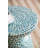 D15x16" Capiz Garden Stool Small Side Tabel, Blue Accent Round End Table